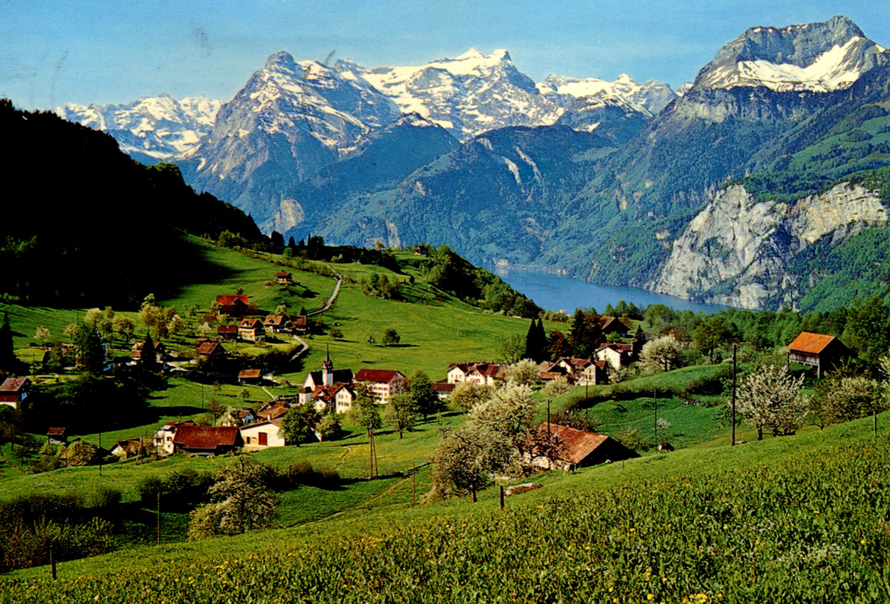 Швейцария Альпы горные деревеньки