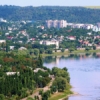 Vedere  spre Nistru, cetate şi oraşul Soroca, fotografie de sus de pe teritoriul monumentului